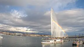 Jet d'Eau fountain in Geneva