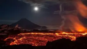 The Flat Tolbachik Volcano in Kamchatka