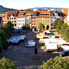 Plaza del mercado en el casco antiguo de Jena miniatura