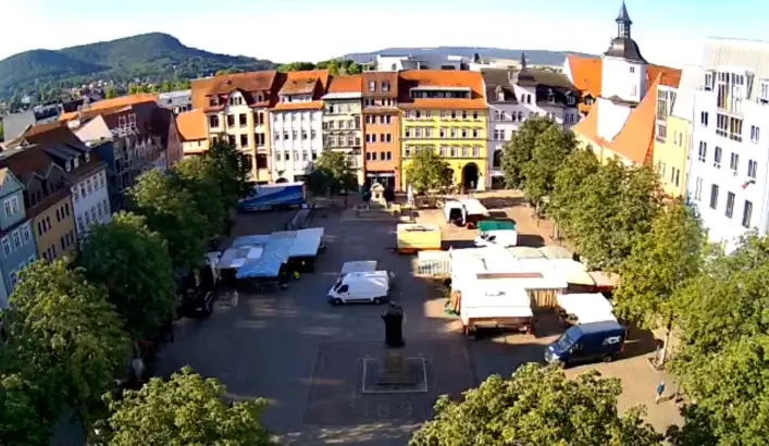 Plaza del mercado en el casco antiguo de Jena miniatura